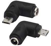 AAOTOKK Adattatore di Alimentazione micro DC da 90 Gradi da DC5,5x2,1mm a Micro USB 5V DC Connettore di Ricarica per Alimentatore per Cellulare, Tablet, MP3 e Dispositivo Micro USB.(2 Pezzi/Micro)