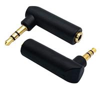 AAOTOKK Adattatore Jack da 3,5 mm 90 Gradi ad Angolo Retto (1/8'') 3 Poli 3,5 mm TRS Adattatore di Prolunga per Connettore Audio Maschio-Femmina Stereo (2 Pezz/3 Poli)