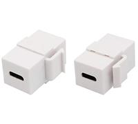 AAOTOKK Adattatore Jack per Chiave di Volta USB C Keystone USB 3.1 Tipo-C Femmina a Femmina Inserto Keystone Adattatore per Accoppiatore per Pannello di Uscita Piastra a Muro(Bianco/2 Pezzi)