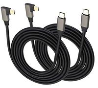 AAOTOKK Angolo Sinistro 90 Gradi Maschio USB Tipo C 3.1 Cavo Funzionalità Complete Supporta Ricarica,Dati,Audio,Video Cavo per Laptop&Telefono Cellulare(1.5M/2Pezzi)