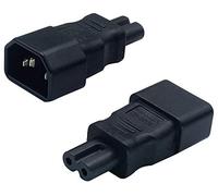 AAOTOKK CA IEC 320 C14 a C7 Adattatore,10A 125V IEC 3 Poli Maschio a 2 Poli Femmina Adattatore di Alimentazione, Adattatore Polarizzato Convertitore CA IEC C7 a C14 per TV LED Ecc (2Pezzi)