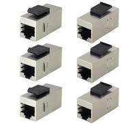 AAOTOKK CAT6A RJ45 Attacco Trapezoidale Dritto Femmina a Femmina 10Gbps presa Trapezoidale retta CAT6A,Utilizzato per Pannelli a Parete e Pannelli Patch,Attacco Ethernet RJ45 (6 Pezzi/CAT6A)