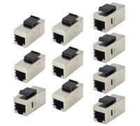 AAOTOKK Cat7 Connettore Femmina Trapezoidale RJ45 Schermato ad alta Velocità Ethernet Patch Panel,Adatto per Computer e Display,Compatibile con cavi Plug-in Cat7/Cat6/Cat5.(10 Pezzi/Cat7)