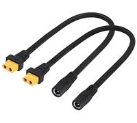 AAOTOKK Cavo Adattatore da DC5.5x2.1mm a XT60 Femmina a DC5.5x2.1mm Cavo Adattatore Jack Femmina per Saldatore TS100, Alimentatore Monitor FPV,cavo di Alimentazione Drone.(DC 2,1mm-F/30cm-2Pezzi)