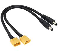 AAOTOKK Cavo da DC 5.5x2.5mm a XT60 Maschio Connettore BulletCavo di Ricarica di Alimentazione Maschio per Saldatore TS100,Alimentazione Monitor FPV,Drone(DC 2,5mm-M/30 cm-2Pezzi)