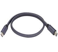 AAOTOKK Cavo da USB C a USB C 3.1 Maschio corto piatto intrecciato 10 Gbps Cavo di Prolunga Ricarica rapida Compatibile con Google Pixel 4 3 XL,Samsung Galaxy,MacBook(0,5M-M/M)