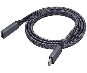 AAOTOKK Cavo di Prolunga da USB Type C 3.1 Maschio a Type C 3.1 Femmina Supporta la Ricarica Rapida, Video HD 4K 60Hz, Audio, Sincronizzazione dati, Compatibile con Samsung S10 S8, MacBook (1M-M/F)