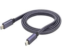 AAOTOKK Cavo di Prolunga Piatto Intrecciato di Tipo C 3.1 4K @ 60Hz Cavo da a Tipo C 3.1 da USB Maschio Cavo Supporta Ricarica,Dati,Audio,cavo Video,Compatibile Samsung S10 S9+ S8,MacBook(1M-M/M)