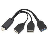 AAOTOKK Cavo OTG USB C 3.0,USB Type C 3.0 Maschio a 2 Porte USB 2.0 + USB 3.0 Femmina OTG Cavo,On The Go (OTG) per Smartphone,Laptop,Mouse,Dispositivi USB e Type-C più portatili(21cm/8 Pollice)