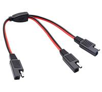 AAOTOKK Cavo Splitter SAE Y SAE 1 a 2 Cavo Prolunga Automobilistico SAE DC Power Spina Scollegamento a Connessione Rapida a 2 Pin SAE Cavo 18AwG per Ricarica Pannello Solare(30 cm/12 pollici)