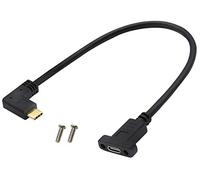AAOTOKK Cavo vite Maschio e Femmina di installazione del Pannello di Tipo C a 90 Gradi USB 3.1,Cavo Tipo C di seconda Generazione(3A)Supporta Audio e Video per Tablet e Telefoni Cellulari(0,3M/1Piede)