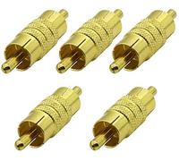 AAOTOKK Connettore AV terminal Placcato oro AV terminal Femmina a Maschio Adattatore AV terminal Espansione AV/TV Audio e cavo Video Connettore Metallico (5-Set)