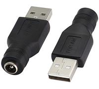 AAOTOKK Connettore da USB 2.0 A Maschio a DC 5.5x2.1mm DC per Adattatore di Ricarica Connettore USB 5V, (Potenza Massima 2.5A), per Attrezzatura di Ricarica USB DC (2 Pezzi/USB 2.0A)