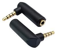 AAOTOKK Convertitore Audio per Cuffie da 3,5 mm Ad Angolo Retto a 90 Gradi 4 Poli 3,5 mm (1/8 di Pollice) Maschio a Femmina TTRS Adattatore di Prolunga Audio Stereo (2 Pezzi/4 Poli)