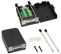 AAOTOKK DB15 Vite Morsettiera Adattatore D-SUB 15 Pin 2 Filari DB15 Femmina a 16 Pin/Vie Femmina Modulo di Segnale Connettore Scheda di Breakout Terminale Seriale con Custodia (2 Pcak/Femmina)
