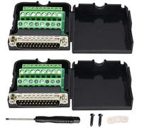 AAOTOKK DB25 Adattatore Filettatura dado DB25 Presa Maschio a 25 Pin/Way Connettore Terminale Femmina DB25 Adattatore Filettatura Maschio a 2-Righe,Con involucro e viti(2Pezzi/Maschio-Con vite)