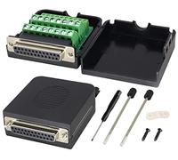 AAOTOKK DB25 Femmina D-SUB Connettore a DB25 Vite Cablaggio Morsettiera Solderless Modulo Morsettiera Kit Con Alloggiamento e Viti (2Pezzi/Femmina-Con vite)