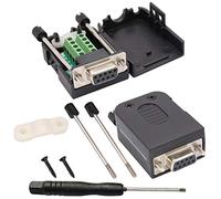AAOTOKK DB9 Vite Morsettiera Adattatore D-SUB 9 Pin RS232 Femmina a 9 +1 Pin/Modo Femmina Terminale Seriale Scheda di Breakout Connettore Modulo Segnale con Custodia (2 Pezzi/Femmina)
