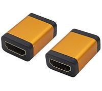 AAOTOKK HDMI Femmina a Femmina 4k@60hz Connettore,Extender HDMI in lega di Alluminio Adatto per Computer PC HDTV,Monitor,Laptop,Proiettori,Ricevitori AV,Lettori DVD(2-Pezzi/Arancione)