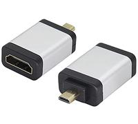 AAOTOKK HDMI Femmina a Micro HDMI Maschio in lega di Alluminio Accoppiatore,Adatto per Dispositivi di Espansione della porta 3D Micro HDMI,Compatibile GoPro Hero,Fotocamere Sportive(2Pezzi-Argento)