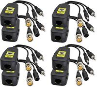 AAOTOKK Passive Video/Audio Power RJ45 to BNC Network Transceiver HD-CVI/TVI/AHD/CVBS DC Jack per 720 1080P 3MP 4MP 5MP 8MP Full HD CCTV Security DVR Sistema Telecamere sorveglianza (4Pairs)