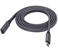 AAOTOKK Piatto 5 Gbps e 2A 3.1 USB Tipo C Maschio a USB C 3.1 Femmina Cavo Supporto Completo per Ricarica,Dati,Audio,cavo Video HD 4K per laptop e Tablet e Telefono(1,5M-M/F)