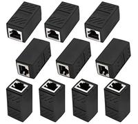 AAOTOKK RJ45 Adattatore Cat6 Cavo Ethernet Extender Cat6 Femmina a Femmina Accoppiatore Cavo di Rete Inline Adattatore Accoppiatore Ethernet Cat6 Cat5 Cat5e(Neri/10 Pezzi)