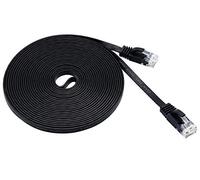AAOTOKK RJ45 Rete Ethernet Cavo, LAN Gigabit Rete Cavo,Nero Cat6 Maschio Ethernet Cavo Patch Piatto con Clip,Usato per Connettore RJ45 Snagless Cavo LAN del Computer per Router,Modem.(5M/16ft)