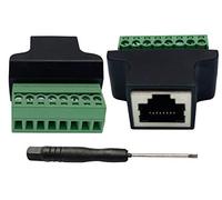 AAOTOKK RJ45 Terminale a Vite RJ45 8P 8C Femmina a 8pin Femmina Tipo di Vte Terminali a Vite Rete Ethernet Spina di Rete per CCTV AV UTP DVR Cat5 Cat6 Cat7 Accoppiatore (2 Pezzi/Femmina)