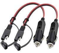 AAOTOKK SAE Accendisigari Cavo,16AWG 12V Spina Accendisigari Maschio a SAE 2 Pin Sgancio Rapido Connettore di Scollegamento Prolunga Adattatore Cavo di Ricarica con Fusibile (0,3 m/1ft-2 Pezzi-M)