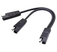 AAOTOKK SAE Y SAE 1 a 2 Cavo di Prolunga Automobilistico SAE DC Power Spina Scollegamento a Connessione Rapida a 2 Pin SAE Cavo 18AwG per Ricarica Pannello Solare(26cm/Nero)