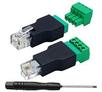 AAOTOKK Terminale a Vite RJ11 RJ11 4P da 4 Pin Maschio a 4 Pin Femmina Bullone Tipo di Vite Terminali Spina per Telefono, Accoppiatore Cablaggio CCTV (2 Pezzi)