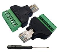 AAOTOKK Terminale a Vite RJ45 RJ45 8P da 8C Maschio a 8 Pin Femmina Terminale a Vite Tipo di Spina Ethernet Rete Rete Spina per CCTV AV UTP DVR Cat5 Cat6 Cat7 Accoppiatore (2 Pezzi/Maschio)