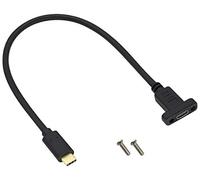 AAOTOKK Tipo C 3.1 Maschio a USB C Femmina installazione Adattatore Gen 2 10Gbps,Utilizzato per il Collegamento del Pannello cavo di Ricarica,dati,Audio,Laptop Video,Tablet,Telefono(0.3M/1Piede)
