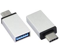 AAOTOKK Tipo C a USB 2.0 Adattatore Tipo C Maschio a USB A 2.0 Femmina Convertitore On The Go (OTG) per Smartphone, Laptop, Tastiere Mouse, Altri Dispositivi USB e Tipo C(2 Pezzi-Argento)