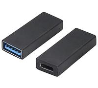 AAOTOKK USB 3.0 A a USB tipo C Adattatore Conversione (Trasmissione e Ricarica Unidirezionale),Adatto per PC con Porta USB,Caricabatterie,Unità USB con Porta Type C,Smartphone,ecc.(2-Pezzi/Nero)