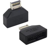 AAOTOKK USB 3.0 Adattatore di Estensione del Pannello Anteriore, Tipo E 20 Pin Maschio a 19/20 Pin Maschio 5Gbps Adattatore di Spina Interna, Estensione della Porta USB-C/A per la (2-Pezzi/PH743U)