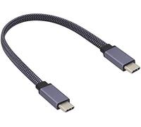 AAOTOKK USB 3.1 C-Tipo Maschio a Maschio cavo corto Piatto treccia 4K@60Hz Gen 2 Supporta Ricarica,dati,Audio e Video per Laptop,Tablet e Telefoni Cellulari.(0,3Metri/M)