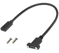 AAOTOKK USB 3.1 Tipo C a USB C 3.1 Femmina a Femmina cavo a vite per installazione a Pannello Gen2(3A) Supporta cavi ricarica,dati,Audio e Video Laptop,Tablet e Telefoni cellulari (0,3Metro/Pezzi)