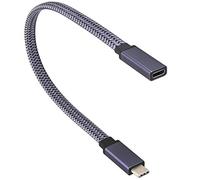 AAOTOKK USB 3.1 Tipo C gira Tipo C 3.1 Cavo di Prolunga Intrecciato da Maschio a Femmina 60W e 3 A Corto Supporta cavi di Ricarica,dati,Audio e Video per Laptop,Tablet Telefoni (0.3M-M/F)
