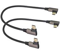 AAOTOKK USB C a USB C 3.1 Gen 2 Cavo Angolo Retto (3A) Ricarica Rapida USB 3.1 Tipo C Maschio a Maschio Prolunga Cavo Compatibile per Google Pixel 4 3 XL,Samsung Galaxy Note 10 S20(0,3 M/2Pezzi)