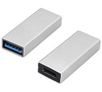 AAOTOKK USB Tipo C a USB 3.0 A Femmina Adattatore di Conversione 5Gbps,Supporta la Sincronizzazione dei dati e la Ricarica per PC con porta USB,unità porta Type C,Altro Ancora.(2Pezzi/Argentato)