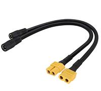 AAOTOKK XT60 to DC Adapter Cable XT60 Bullet Connector to DC 5.5X2.5mm Female Power Jack Adapter Cable for TS100 Soldering Iron, FPV Monitor Power,Drone Power Cord.(30 cm-2Pack)