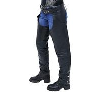 AAOutfitz Gambali da cowboy da uomo in pelle, Nero - Vera Pelle, L