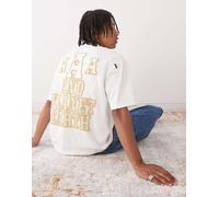 Aape by A Bathing Ape - T-shirt oversize color panna con logo in rilievo sul retro-Bianco 81 CM