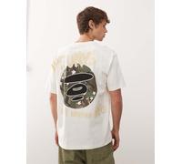 AAPE By A Bathing Ape - T-shirt squadrata color bianco sporco con stampe sul petto e sul retro 96 CM