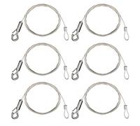 AAPLUS 6 x 2 m Cavo di Sospensione Regolabile in Acciaio Inox con Anello e Gancio per Appendere Pannelli, Quadri Leggeri, Insegne e Cartelli Luminosi, Lampade Fai da te, Carico Max 30 KG
