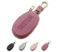 Aappping Portachiavi Personalizzato Con Testo - Portachiavi Personalizzati Per Auto Laser Testo,Pvc Con Chiusura A Zip Regalo Per Partner, Amici,Familiari (Viola chiaro)