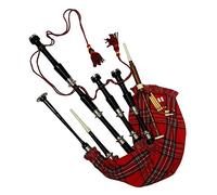 Aar Scottish Bagpipe palissandro Royal Stewart tartan nero con finitura in argento, mounts free tutor libro, borsa per il trasporto, drone, ance