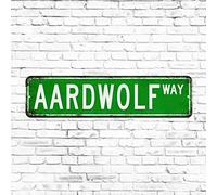 Aardwolf Cartello stradale in metallo rustico per animali domestici, arte da parete in alluminio, per amanti degli animali, regalo decorativo vintage, rustico, retrò, decorazione da parete, divertente